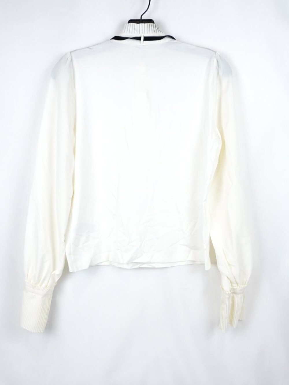 ME+EM Layering Frill Trim Blouse + Tie In Light Cream - Women's Size 6 - NWT - Picture 3 of 11